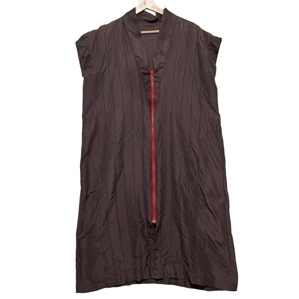 Brown Tunic Duster Layering Topper Sz S/M‎ Silk Lagenlook Avant Garde Artwear
